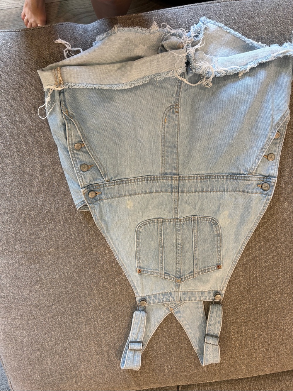 Old Navy Light Wash Denim Overalls - Pale Blue